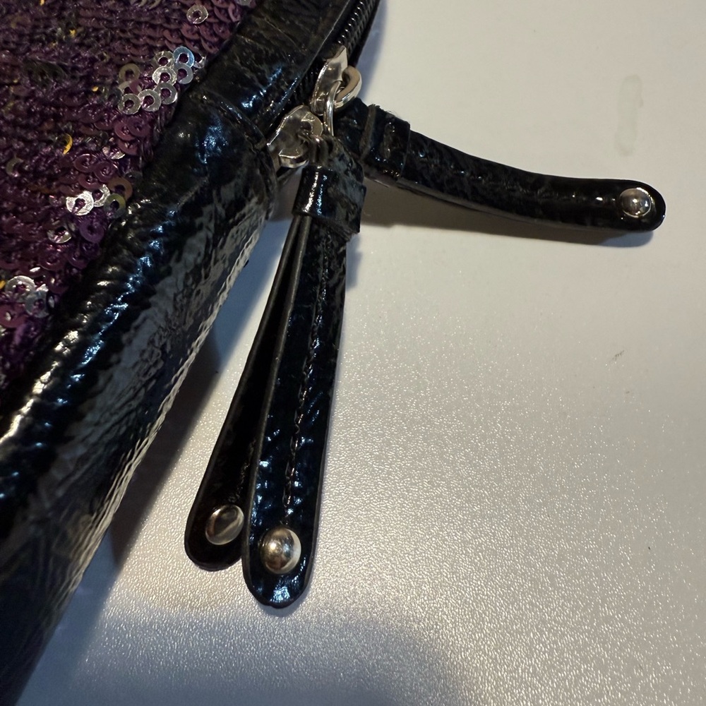Nine West Laptop Bag Pink and Silver Glitter with Zipper Closure - Picture 6 of 10